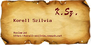 Korell Szilvia névjegykártya